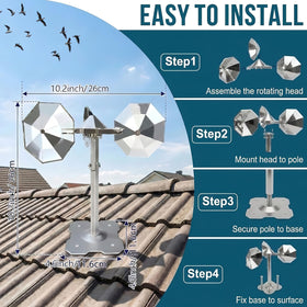 Etermeish Bird Scare Reflector stainless bearing ensures smooth rotation