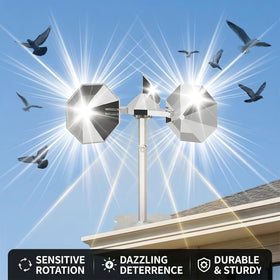 Etermeish Bird Scare Reflector close-up blades highlight polygonal mirrored surface
