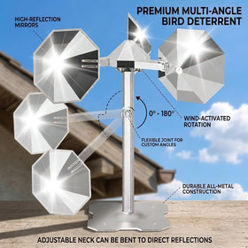 Etermeish Bird Scare Reflector chrome finish complements exterior decor