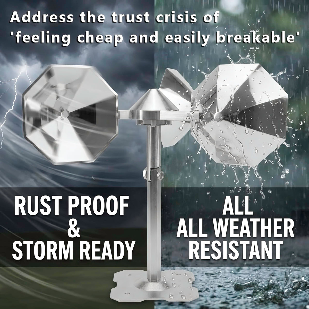 Etermeish Bird Scare Reflector top blade enhances light reflection