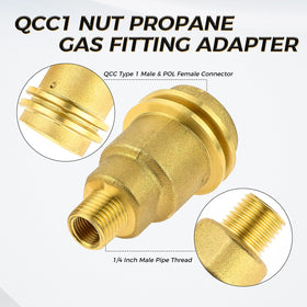 ETERMETA 1/4 NPT female coupler for versatile propane and gas line joining.