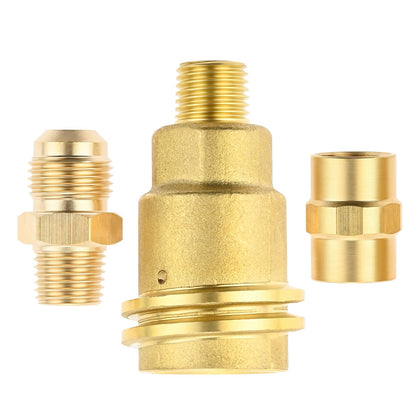 ETERMETA QCC1 propane adapter kit with 1/4 inch male NPT for quick connections.