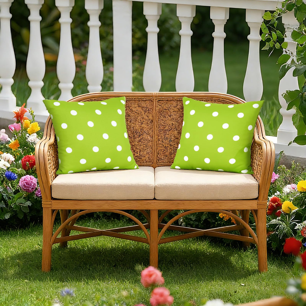 Eternal Beauty dust-resistant outdoor pillow cover keeps cushions cleaner between washes