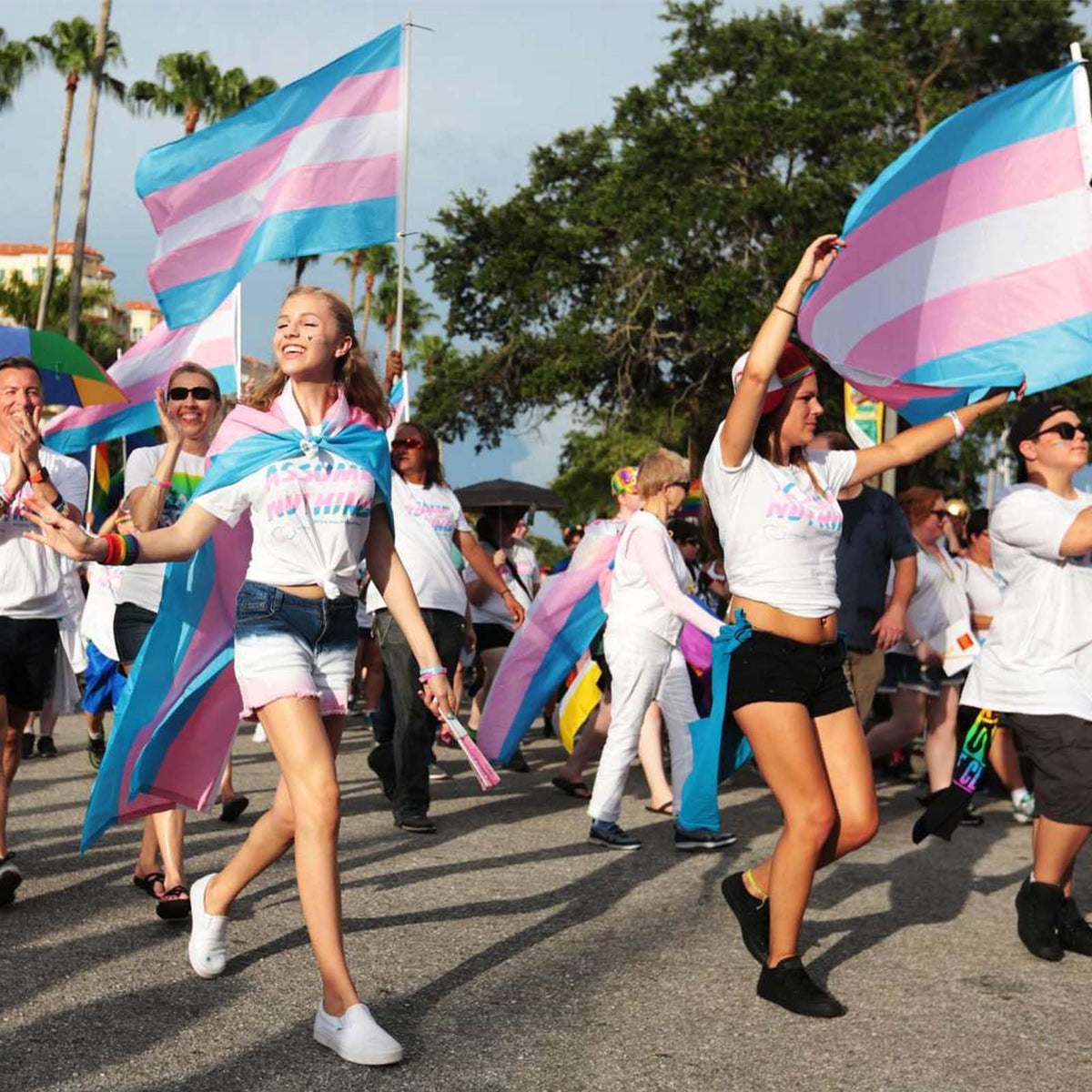 ETHOON Trans Pride Banner for walls or rallies with vibrant colors.