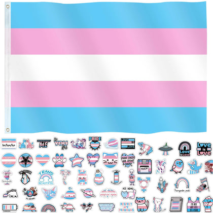 ETHOON Trans Pride Flag 3x5ft for parades and events.
