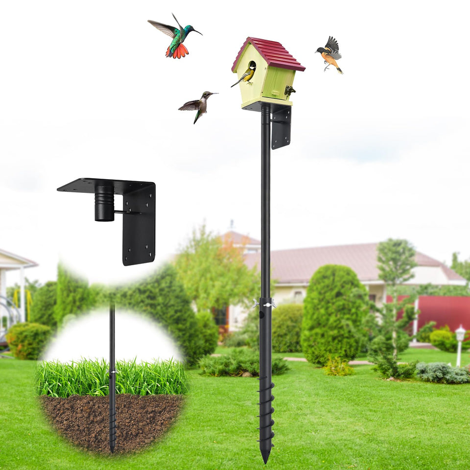 ETICSIPA bird pole front view shows a sturdy outdoor stand for birdhouses.