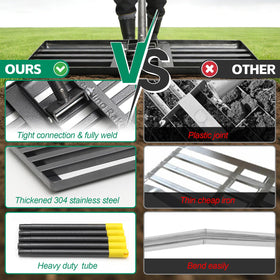 ETICSIPA lawn leveling rake heavy-duty metal construction
