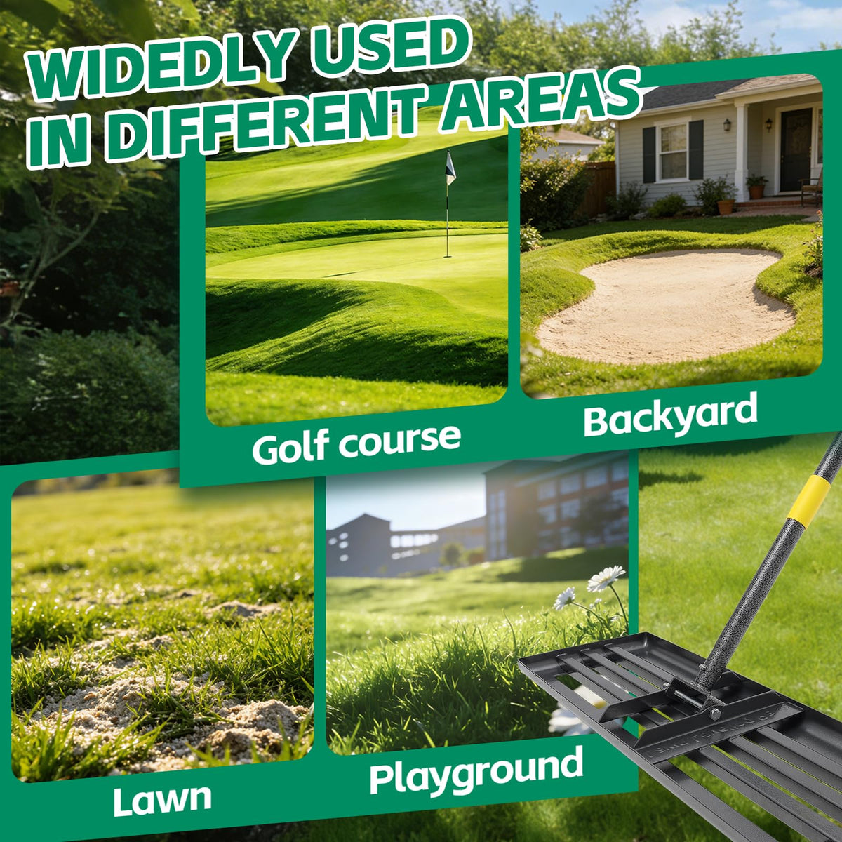 ETICSIPA lawn leveling rake clears leaves and weeds effectively