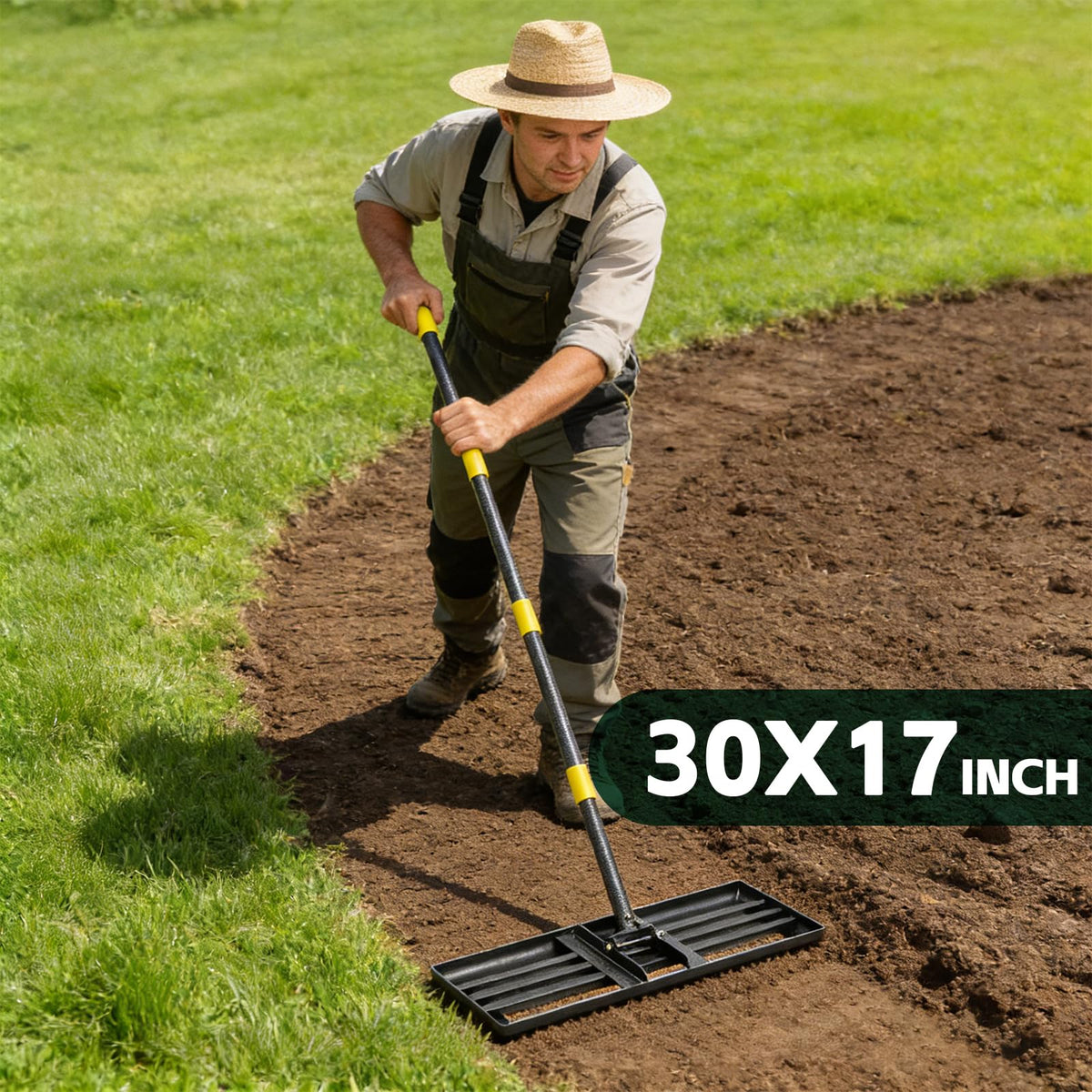 ETICSIPA lawn leveling rake wide blade covers large areas