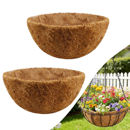 Etnorsu 2-pack 20-inch coco liner for hanging baskets with moisture retention.