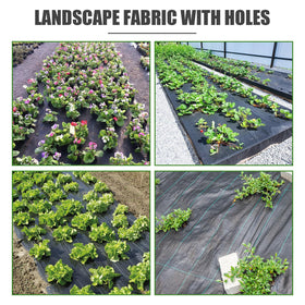 Laying fabric on a garden path for clean pathways.