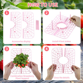 Etnorsu pink strawberry growing frames with four legs are easy to assemble.