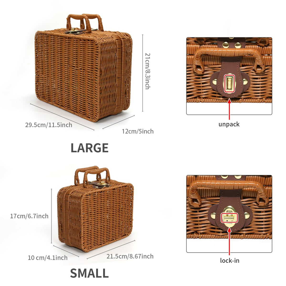 Etnorsu sturdy plastic-rattan fusion offers durable storage for daily sundries.