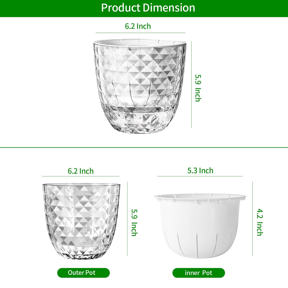 Etvski 3-pack on shelf shows compact 6-inch pots for indoor decor.