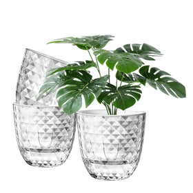 Etvski self-watering pot with clear water line for easy moisture monitoring.