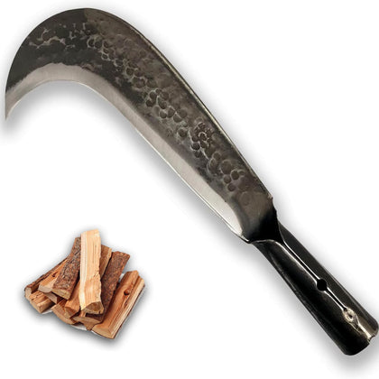 ETZOOEUU heavy-duty machete billhook for rugged tree cutting and brush clearing.