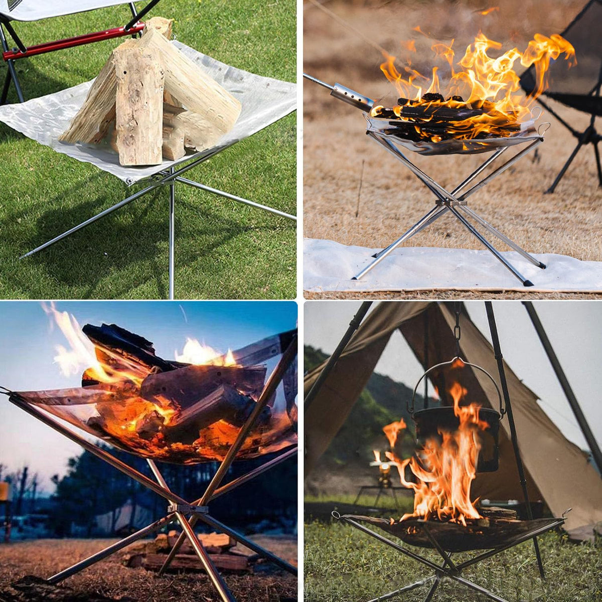 Eubeneortho beach outing fire pit delivers stable flame in wind.
