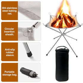 Eubeneortho fire pit with carrying bag portable for hikes.