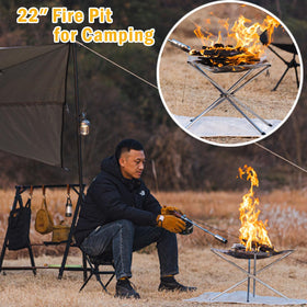 Eubeneortho folding fire pit fits car trunk for road trips.