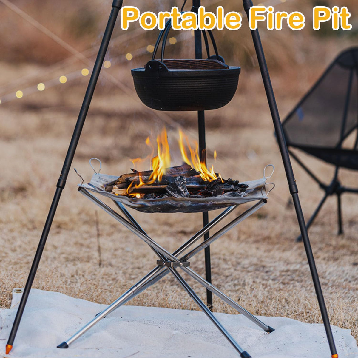 Eubeneortho wood-burning fire pit ready for outdoor gatherings.