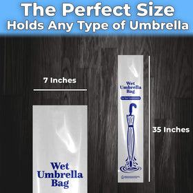 EUCATUS clear plastic umbrella bags offer visibility while containing moisture.