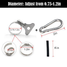 Eugzak adjustable flag clips fitting 0.75 to 1.2 inch poles