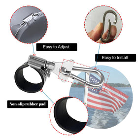 Eugzak flag clips being assembled tool-free for quick setup