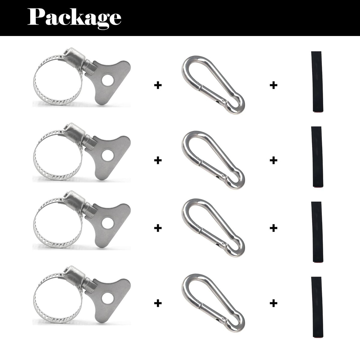 Eugzak outdoor flag clips highlighted for rust-proof steel durability