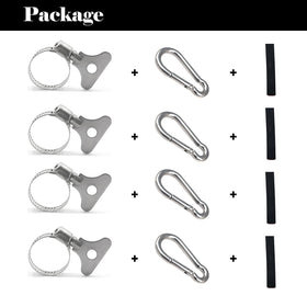 Eugzak outdoor flag clips highlighted for rust-proof steel durability