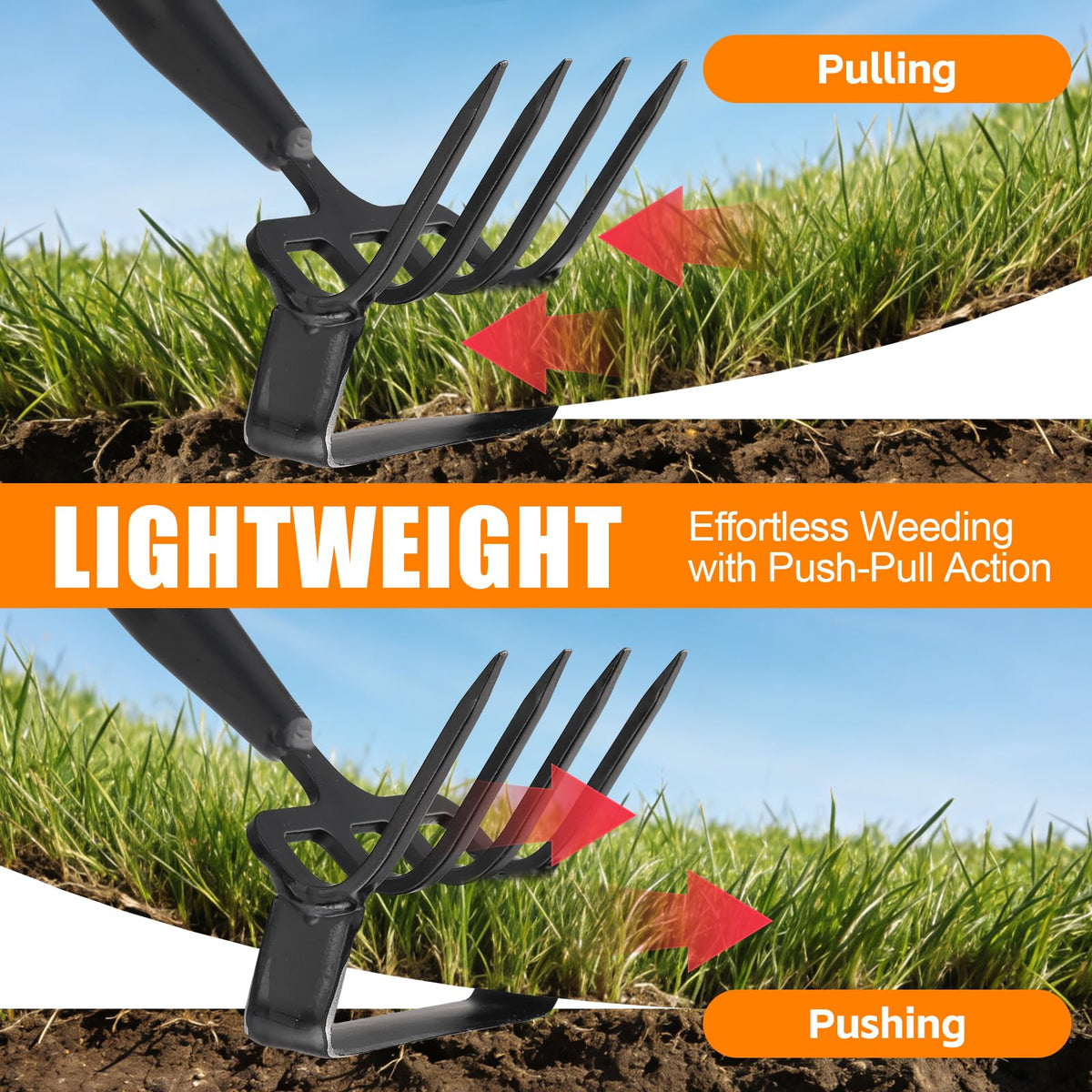 EUIJOIP 60-inch adjustable handle reduces back strain during long sessions
