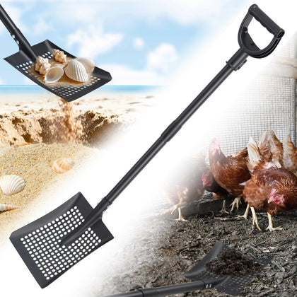 EUIJOIP chicken coop cleaner shovel with 61-inch reach for bedding cleanup.