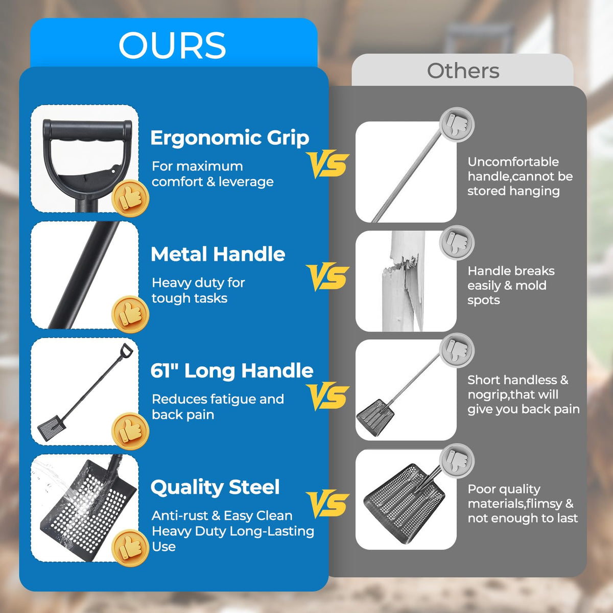 EUIJOIP durable rust-resistant metal build for tough outdoor tasks.