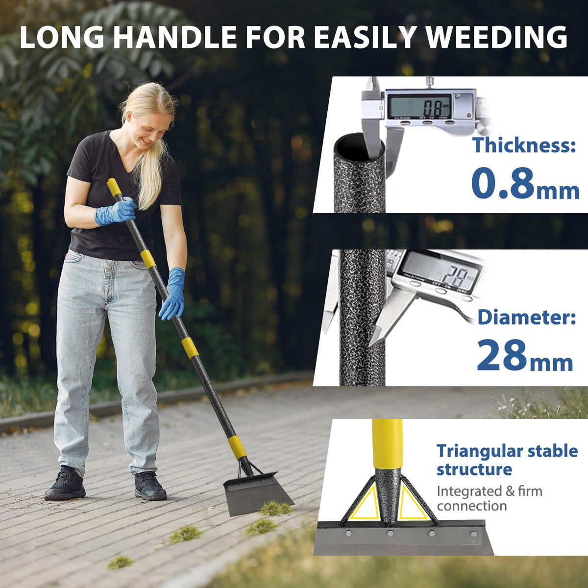 EUIJOIP footrest design adds leverage for stubborn debris removal.