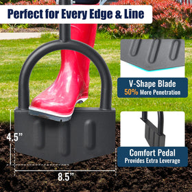 EUIJOIP half-moon lawn edger highlights precise edge lines for sidewalks.