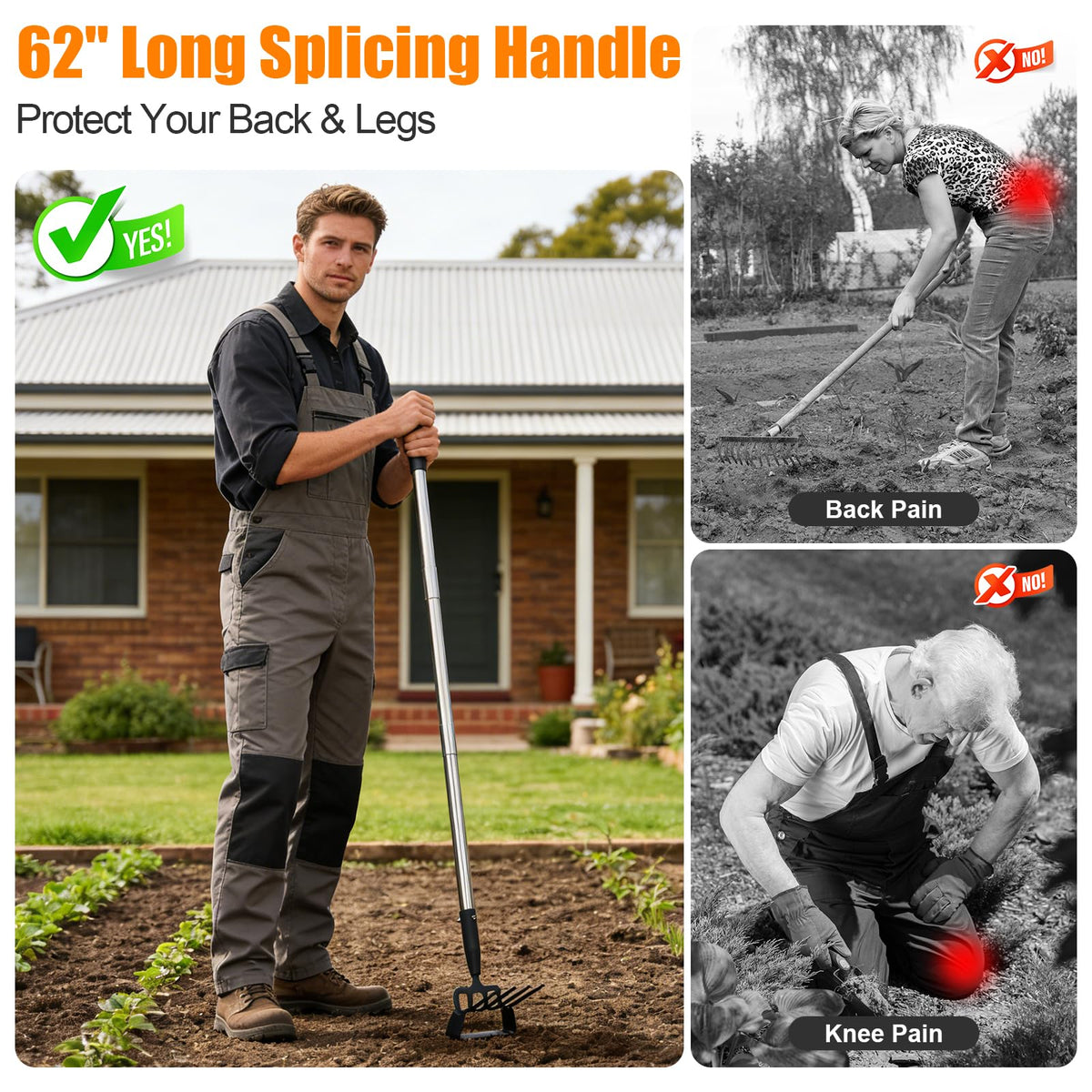 EUIJOIP heavy-duty stainless steel construction resists rust for tough garden tasks