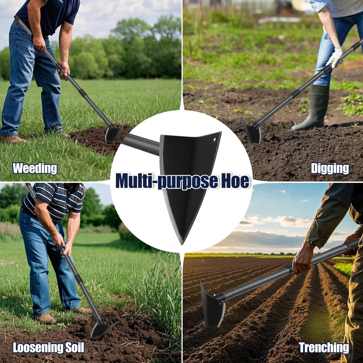 EUIJOIP heavy duty steel blade resists bending for tough digging tasks