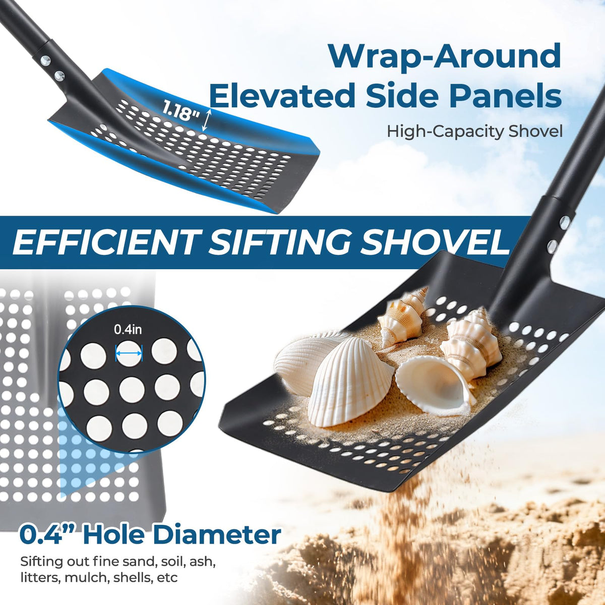 EUIJOIP versatile tool for coop cleaning, soil sifting, beach treasures, and compost.