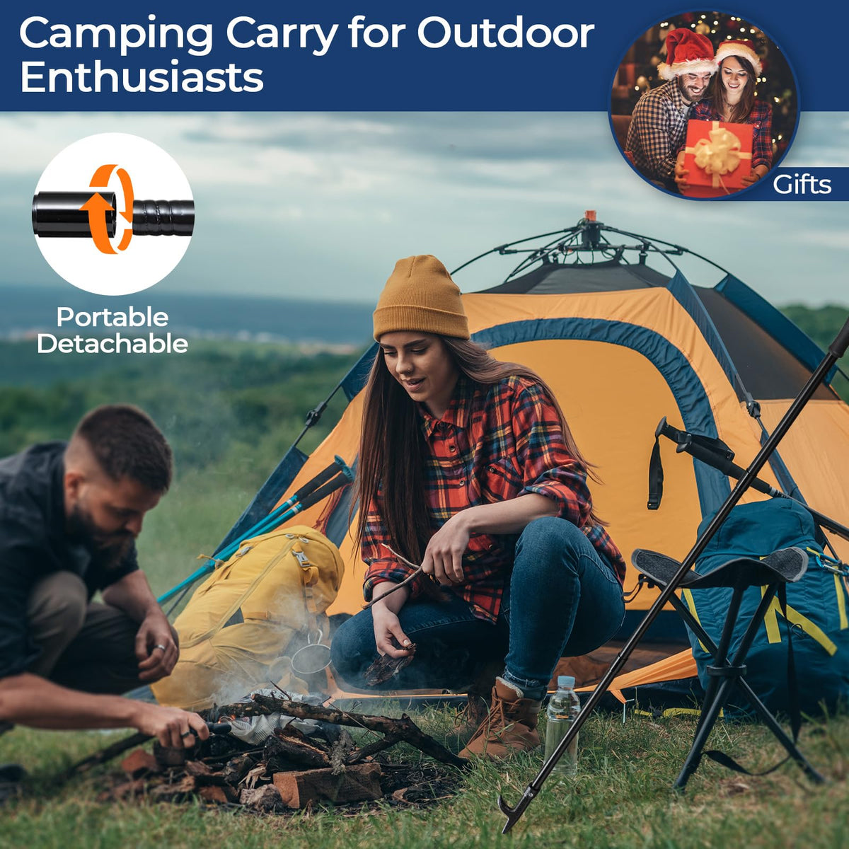 EUIJOIP portable outdoor tool suitable for campfires, pits, and stoves