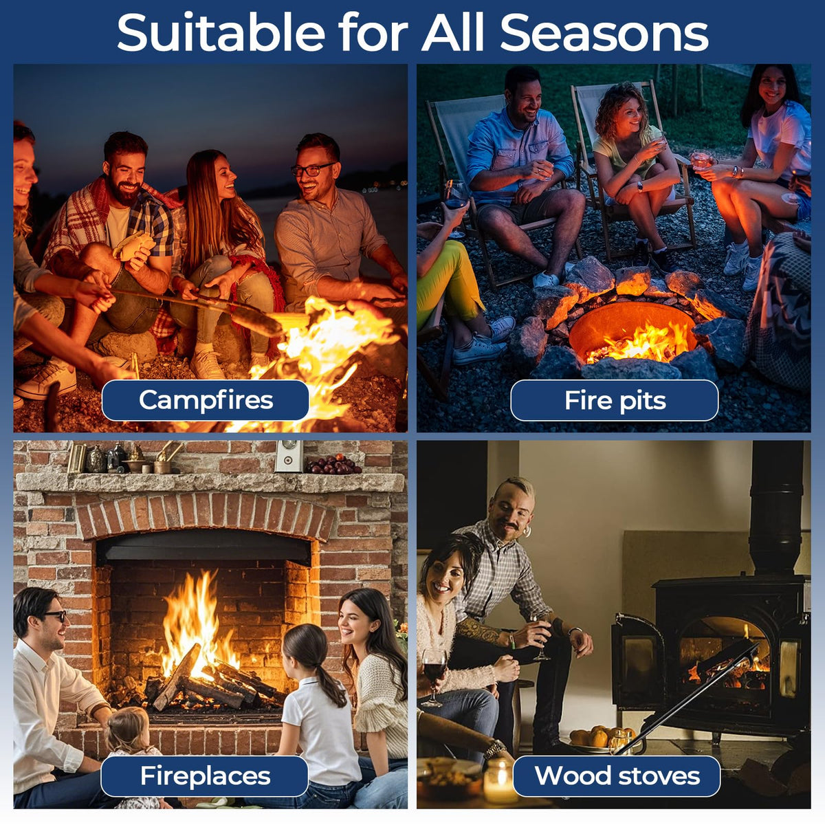 EUIJOIP 32-inch reach keeps you away from flames during use