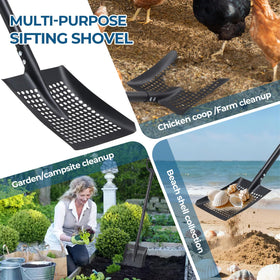 EUIJOIP sifter shovel with adjustable length for adults and kids.
