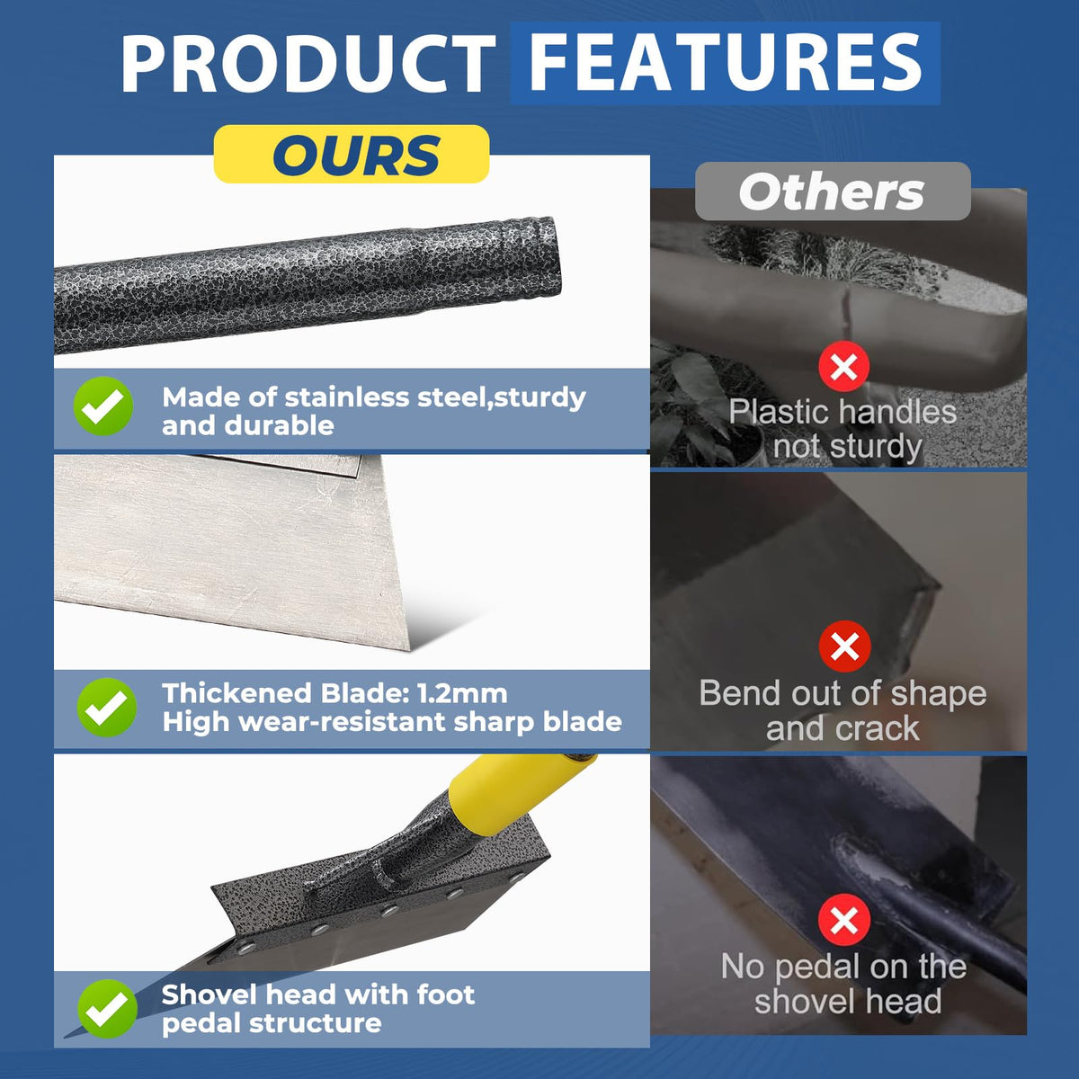 EUIJOIP stainless steel scraper blade delivers durable, reliable scraping performance.