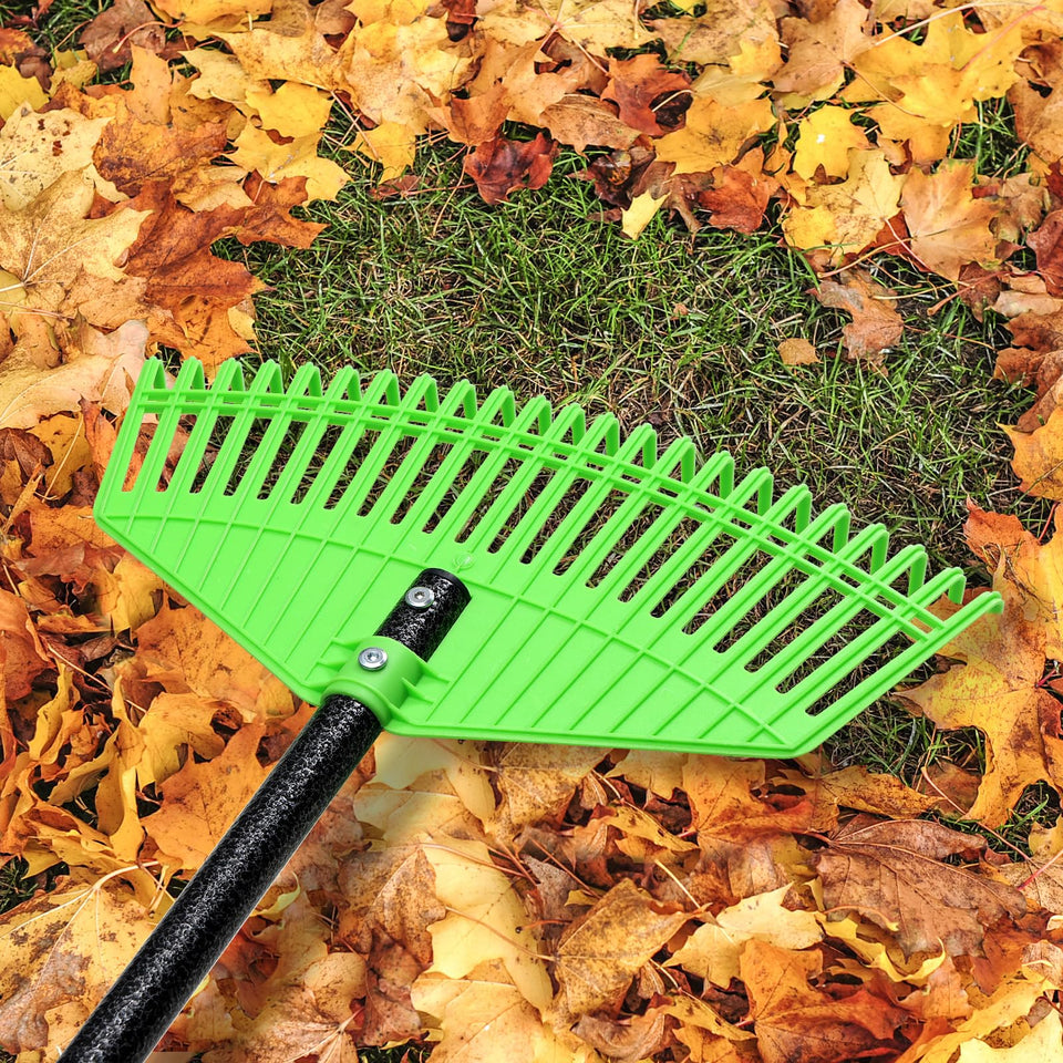 EUIJOIP Ultra-Lightweight Leaf Rake with 59-inch handle for comfortable yard work