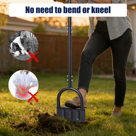 EUIJOIP wide footplate edger demonstrates stable footing for easier ground penetration.