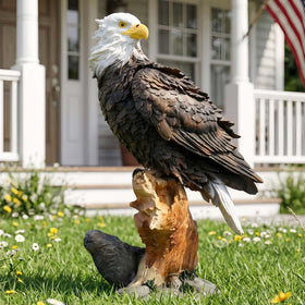 Euiroet hand-painted eagle statue delivers vibrant color for outdoors.