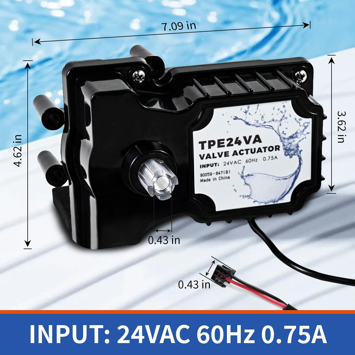 Close-up of the manual switch on the Euluese actuator for precise flow control.