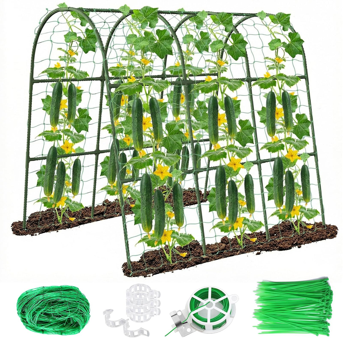 Eunice cucumber trellis raised bed 63x47x22 in provides sturdy support for climbing cucumbers and vegetables