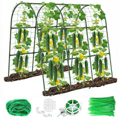 Eunice cucumber trellis raised bed 63x47x22 in provides sturdy support for climbing cucumbers and vegetables