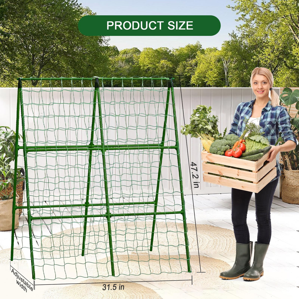 Garden clips from Eunice attach plants securely to the frame