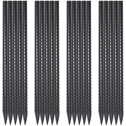 EUOKOK 16-inch rebar ground stake package for garden and fence support.