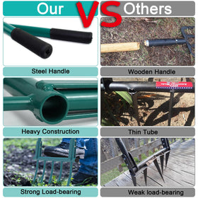 EUOKOK broadfork steel construction delivers durable performance for tough soil tasks.